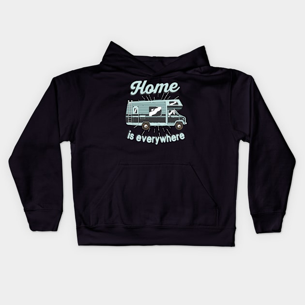 Home is everywhere Kids Hoodie by Foxxy Merch